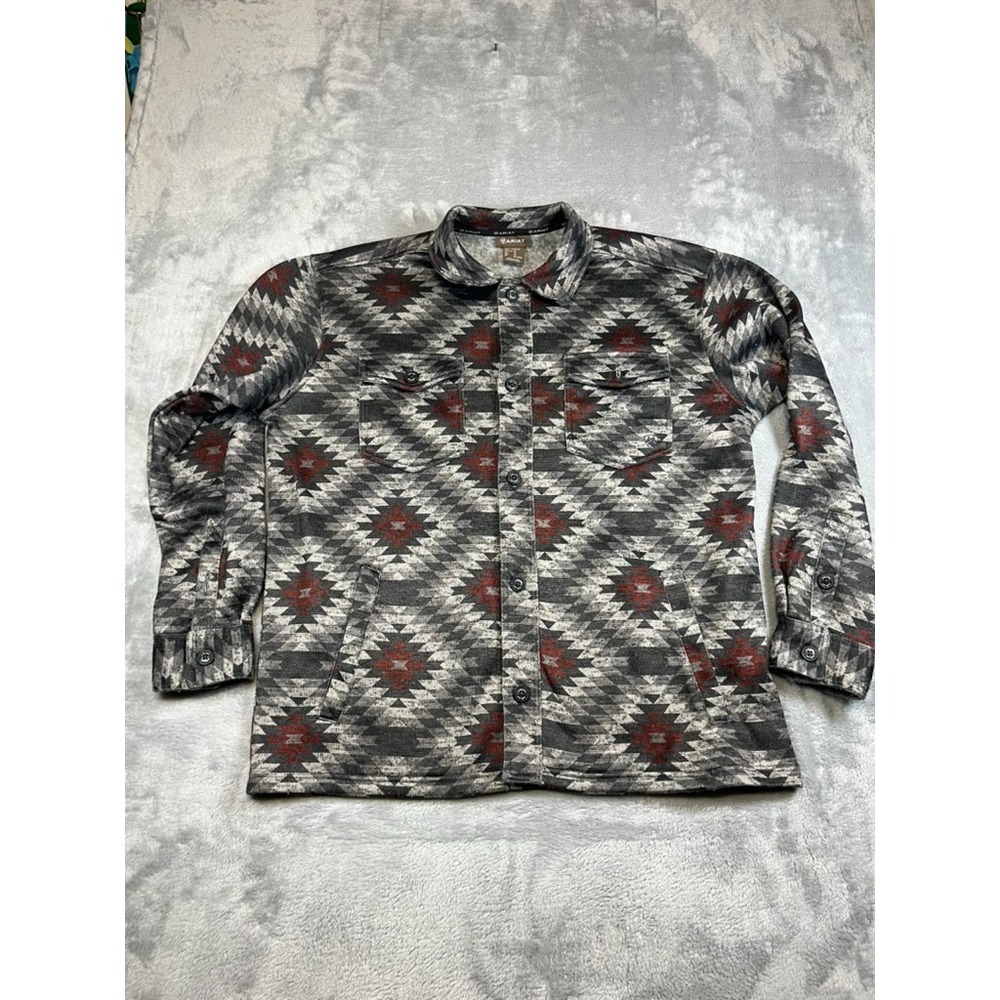Ariat Caldwell Printed TEK Shirt Jacket Size Men XL Western Cowboy Button-Up